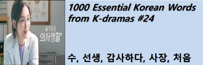 1000 Korean words for everyday use - Basic vocabulary from K-dramas #24