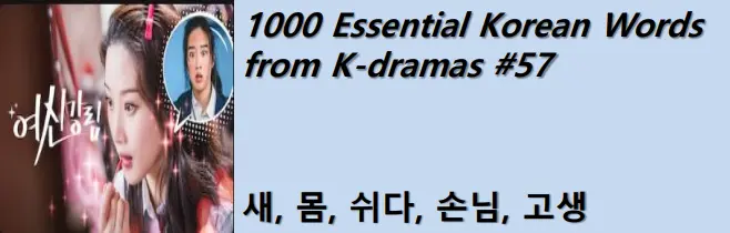 1000 Korean words for everyday use - Basic vocabulary from K-dramas #57